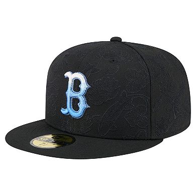 Men's New Era Black Boston Red Sox Tonal Koi 59FIFTY Fitted Hat
