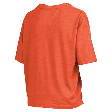 Women's Pressbox Orange Clemson Tigers Nelson Arch Over Logo Waist Length Oversized Slub T-Shirt