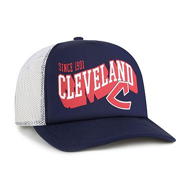 Men's '47 Navy Cleveland Guardians Meander Foam Trucker Snapback Hat