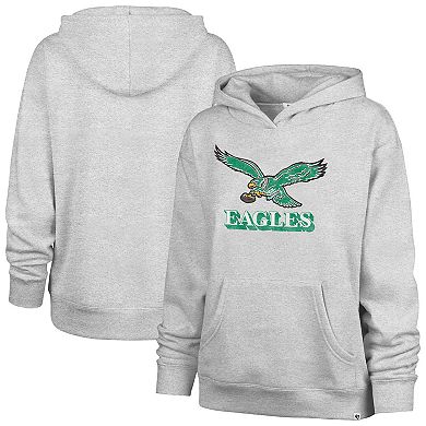 Women's '47 Gray Philadelphia Eagles Distressed Standout Naomi Pullover Hoodie