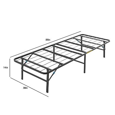14" Adjustable Foldable Steel Bed Frame