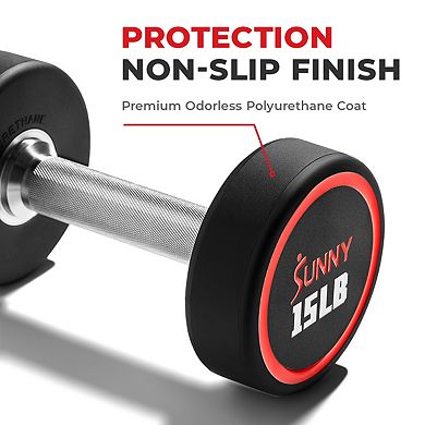 Sunny Health & Fitness Signature Style Polyurethane Round Dumbbells (pair)