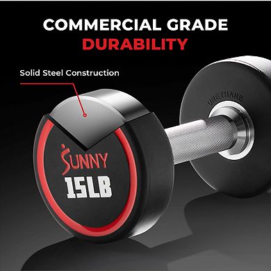 Sunny Health & Fitness Signature Style Polyurethane Round Dumbbells (pair)