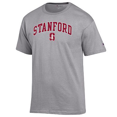 Men's Champion Heather Gray Stanford Cardinal Arched Logo T-Shirt