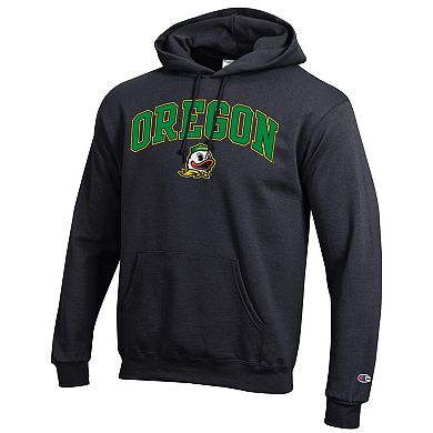 Men's Champion Black Oregon Ducks Arch Over Logo Pullover Hoodie
