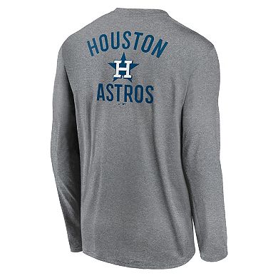 Men's Nike Heather Charcoal Houston Astros 2-Hit Legend Performance Long Sleeve T-Shirt
