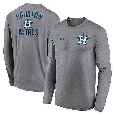 Men's Nike Heather Charcoal Houston Astros 2-Hit Legend Performance Long Sleeve T-Shirt
