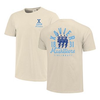 Men's Cream Xavier Musketeers Comfort Colors Mascot Overlay T-Shirt