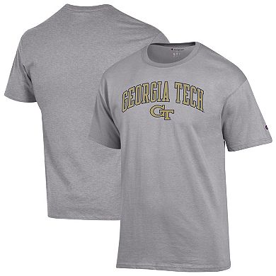 Men's Champion Heather Gray Georgia Tech Yellow Jackets Arch Over Logo T-Shirt
