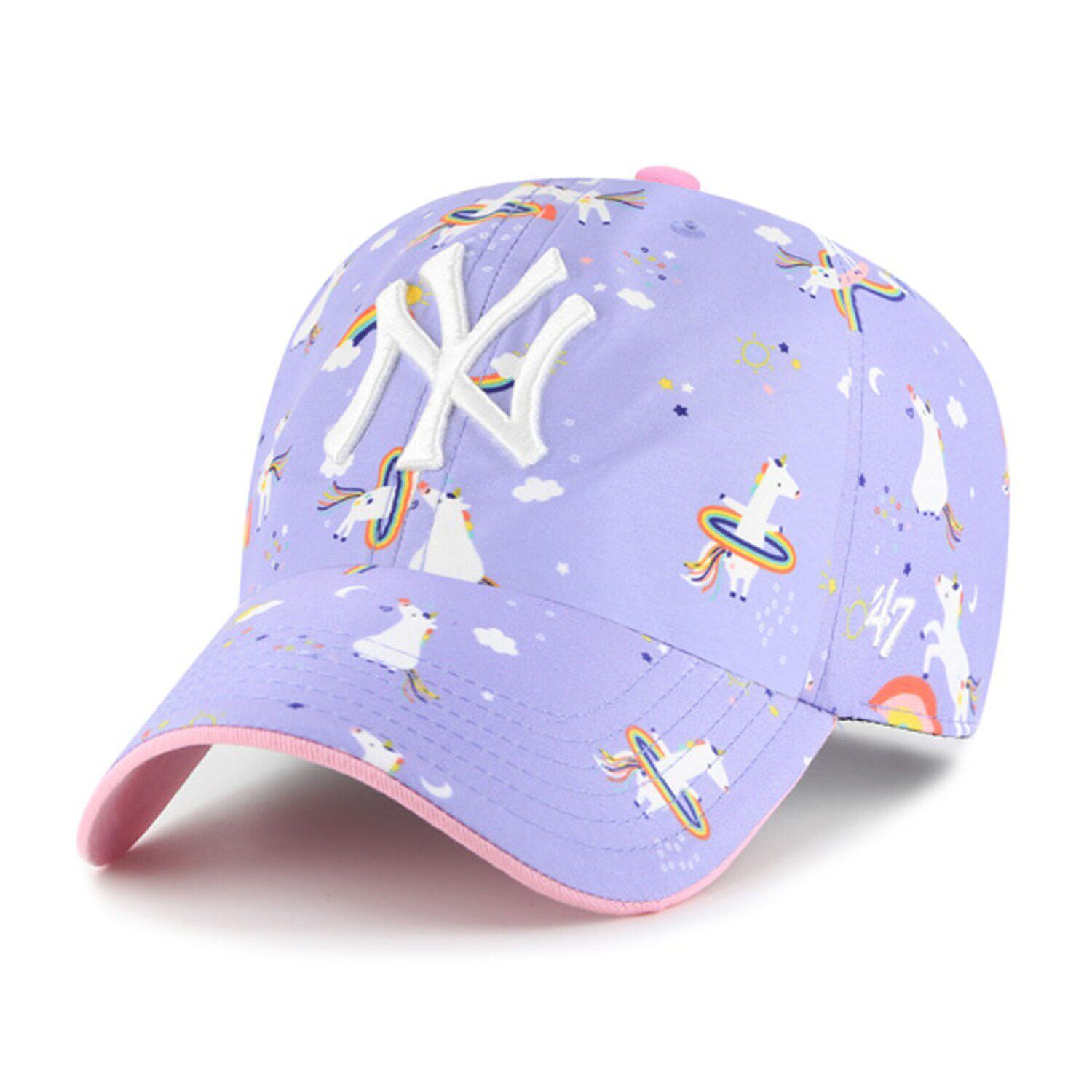 Girls Youth '47 Lavender New York Yankees Unicorn Clean Up