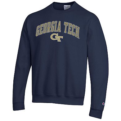 Men's Champion Navy Georgia Tech Yellow Jackets Arch Over Logo Pullover Sweatshirt