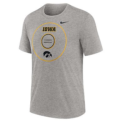 Men's Nike Heather Gray Iowa Hawkeyes Campus Local Tri-Blend T-Shirt