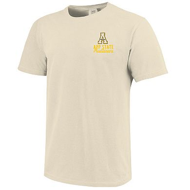 Men's Cream Appalachian State Mountaineers Comfort Colors Mascot Overlay T-Shirt
