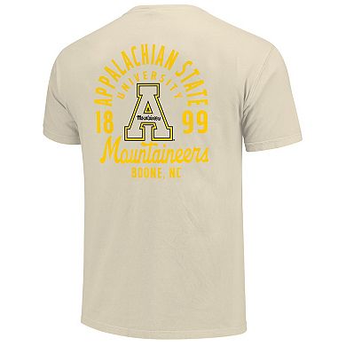 Men's Cream Appalachian State Mountaineers Comfort Colors Mascot Overlay T-Shirt