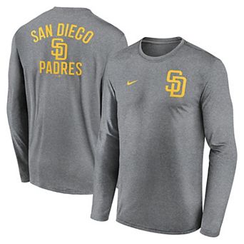 Men's Nike Heather Charcoal San Diego Padres 2-Hit Legend Performance Long Sleeve T-Shirt