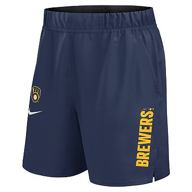 Men's Nike Navy Milwaukee Brewers Woven Victory Performance Shorts