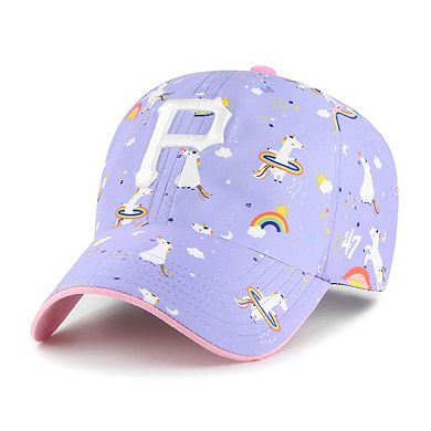Girls Youth '47 Lavender Pittsburgh Pirates Unicorn Clean Up Adjustable Hat