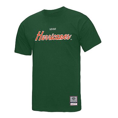 Men's Mitchell & Ness Green Miami Hurricanes Elite Script T-Shirt