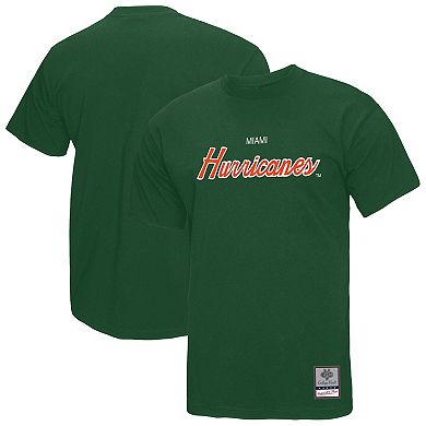Men's Mitchell & Ness Green Miami Hurricanes Elite Script T-Shirt