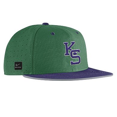 Men's Nike Green Kansas State Wildcats On-Field True Performance Baseball Fitted Hat