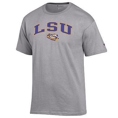 Men's Champion Heather Gray LSU Tigers Arch Over Logo T-Shirt