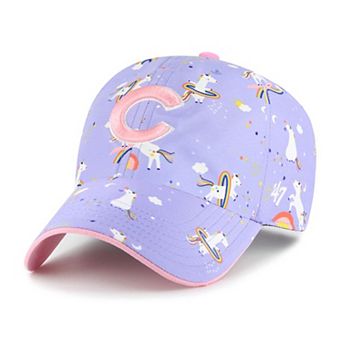 Girls Youth '47 Lavender Chicago Cubs Unicorn Clean Up Adjustable Hat