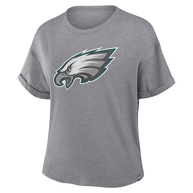Women's Fanatics Heather Gray Philadelphia Eagles Tribute Tri-Blend T-Shirt