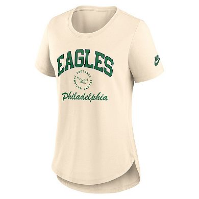 Women's Nike Natural Philadelphia Eagles Rewind Tri-Blend T-Shirt