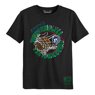 Preschool Mitchell & Ness Black Minnesota Timberwolves In The Net T-Shirt