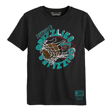 Preschool Mitchell & Ness Black Vancouver Grizzlies Hardwood Classics In The Net T-Shirt