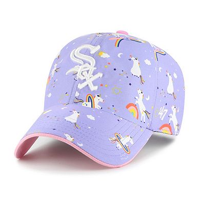Girls Youth '47 Lavender Chicago White Sox Unicorn Clean Up Adjustable Hat