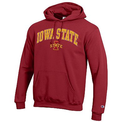 Men's Champion Cardinal Iowa State Cyclones Arched Logo Fleece Pullover Hoodie