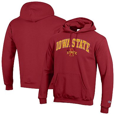 Men's Champion Cardinal Iowa State Cyclones Arched Logo Fleece Pullover Hoodie