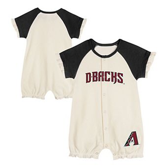 Infant White Arizona Diamondbacks Slide Run Raglan Coveralls
