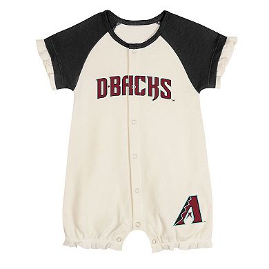 Infant White Arizona Diamondbacks Slide Run Raglan Coveralls