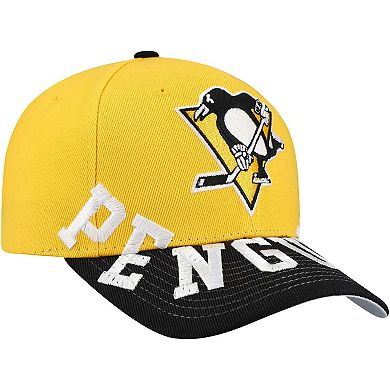 Men's Mitchell & Ness Gold/Black Pittsburgh Penguins Underarch Two-Tone Pro Crown Snapback Hat