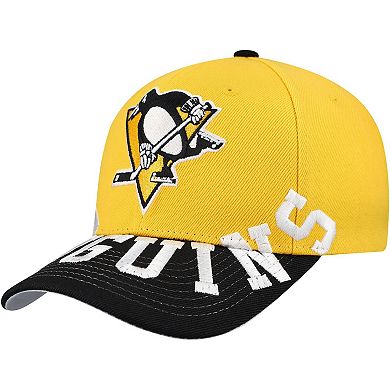 Men's Mitchell & Ness Gold/Black Pittsburgh Penguins Underarch Two-Tone Pro Crown Snapback Hat