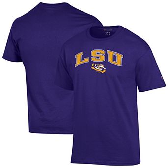 Men's Champion Purple LSU Tigers Arch Over Logo T-Shirt