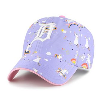 Girls Youth '47 Lavender Detroit Tigers Unicorn Clean Up Adjustable Hat