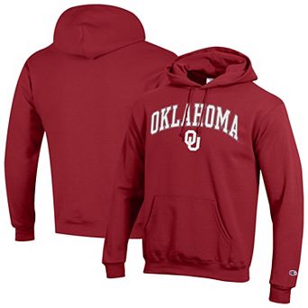 Men's Champion Crimson Oklahoma Sooners Arch Over Logo Pullover Hoodie