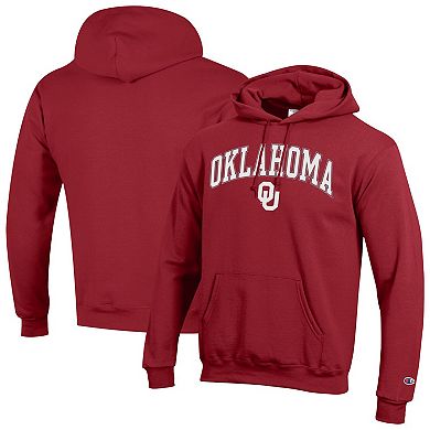Men's Champion Crimson Oklahoma Sooners Arch Over Logo Pullover Hoodie