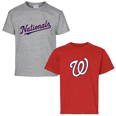 Youth Soft as a Grape Red/Gray Washington Nationals Two-Pack T-Shirt Set