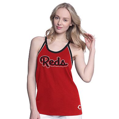 Women's G-III 4Her by Carl Banks Red Cincinnati Reds Curveball Racerback Tank Top