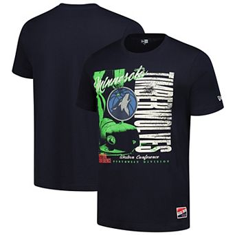 Men's New Era Navy Minnesota Timberwolves Distressed Throwback Vintage Color Pack T-Shirt