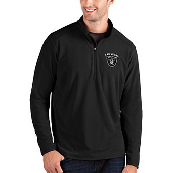 Men's Antigua Black Las Vegas Raiders Glacier Quarter-Zip Pullover Jacket