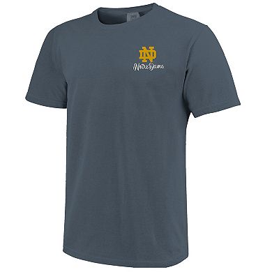 Women's Navy Notre Dame Fighting Irish Comfort Colors Campus Scene Drawing Script T-Shirt