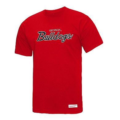 Men's Mitchell & Ness Red Georgia Bulldogs Elite Script T-Shirt