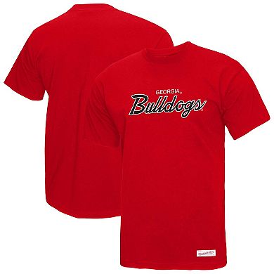 Men's Mitchell & Ness Red Georgia Bulldogs Elite Script T-Shirt
