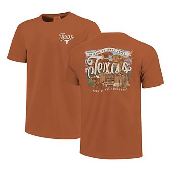 Women's Texas Orange Texas Longhorns Comfort Colors Campus Scene Drawing Script T-Shirt
