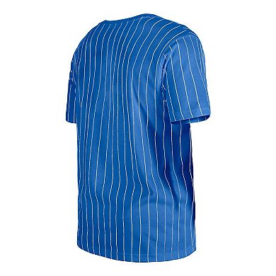 Men's New Era Royal Chicago Cubs Throwback Pinstripe T-Shirt
